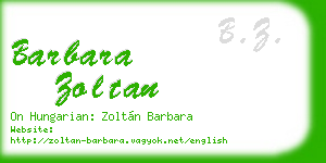 barbara zoltan business card