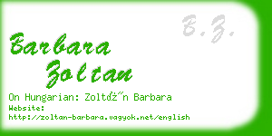 barbara zoltan business card